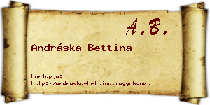 Andráska Bettina névjegykártya