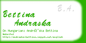 bettina andraska business card